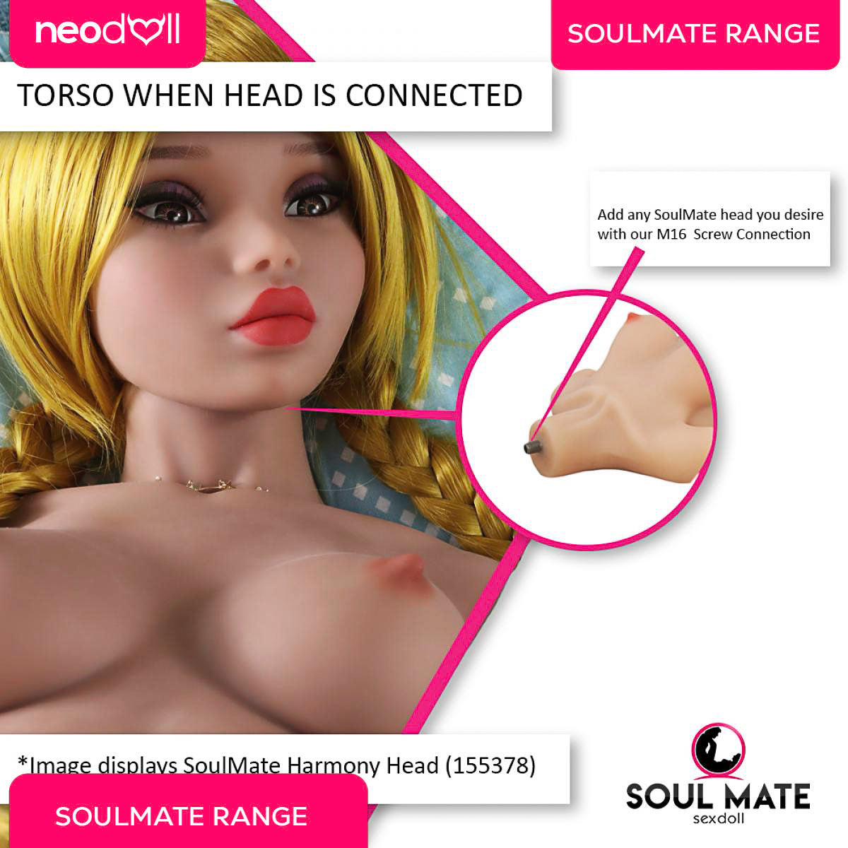 SoulMate Dolls - Arabella Head With Sex Doll Torso - Light Brown