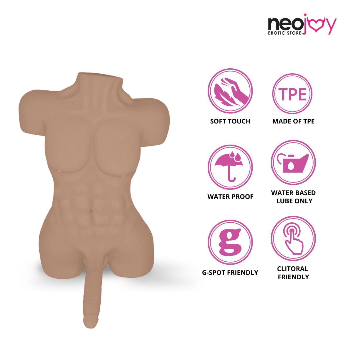 Neojoy Realistic Dildo Male Torso Sex Doll TPE - 11.8KG - Lucidtoys