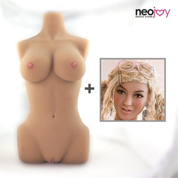 Neojoy Easy Torso With Girlfriend Mikayla Head - Realistic Sex Doll Torso With Head Connector - Tan - 17kg - Lucidtoys