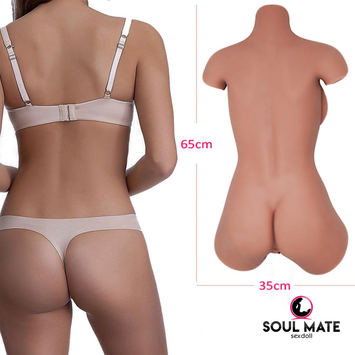 SoulMate Real Sex Doll Torso With Head - Light Brown - 13.5kg